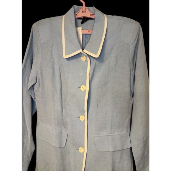 NWT Monterrey Bay Linen Blend Button Front Jacket Sz. 8 Audrey Hepburn - Picture 4 of 9